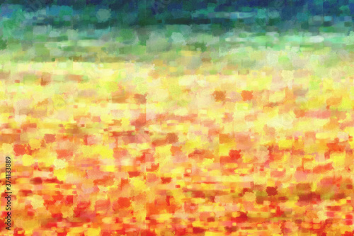 Orange, yellow and green li...