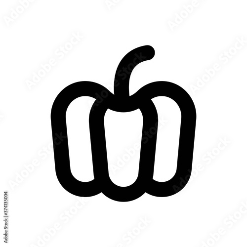 Capsicum Line Icon - Vector Illustration