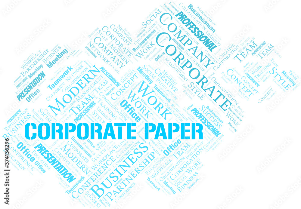 Obraz premium Corporate Paper vector word cloud, made with text only.