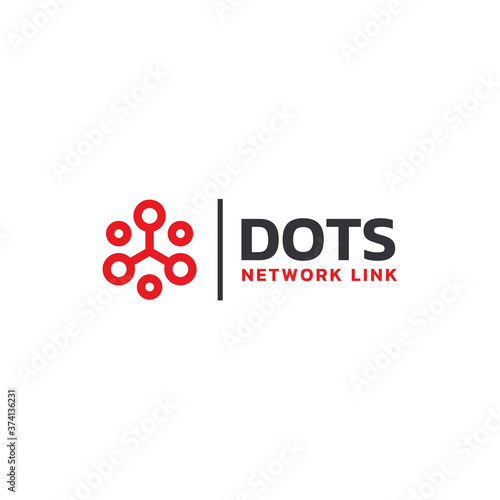 Modern Digital Dots link network connection logo design