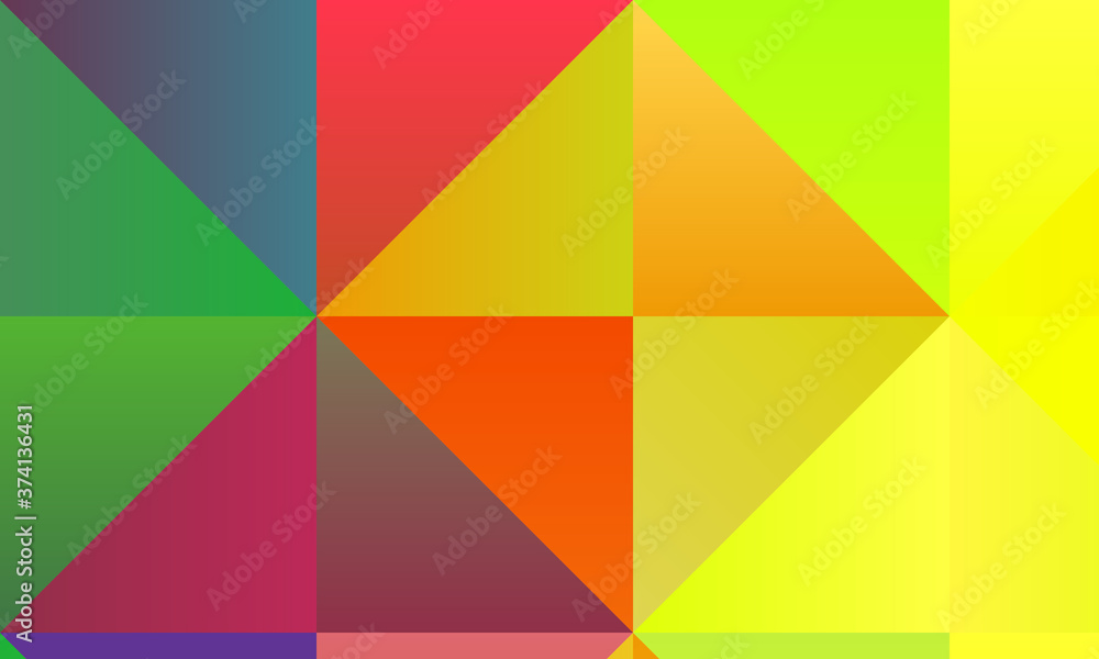 Yellow, green and red polygonal abstract background. Great illustration for your needs.