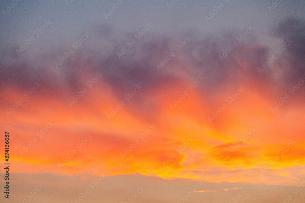Sunset cloudy sky texture background fire
