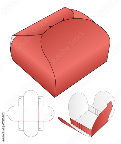 Box packaging die cut template design. 3d mock-up