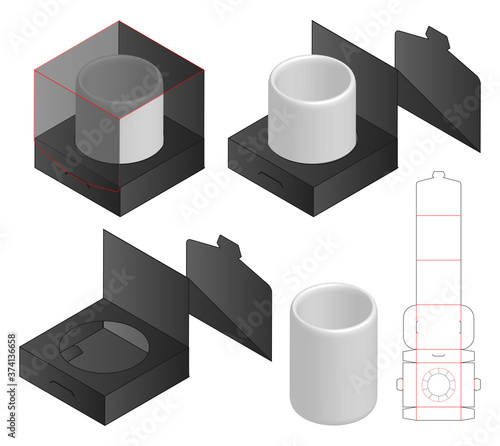 Box packaging die cut template design. 3d mock-up