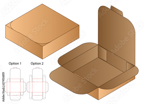 Box packaging die cut template design. 3d mock-up