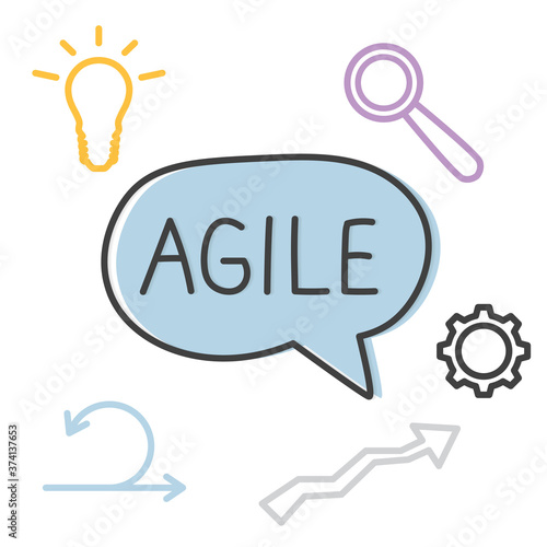 agile methodology word concept- vector illustration