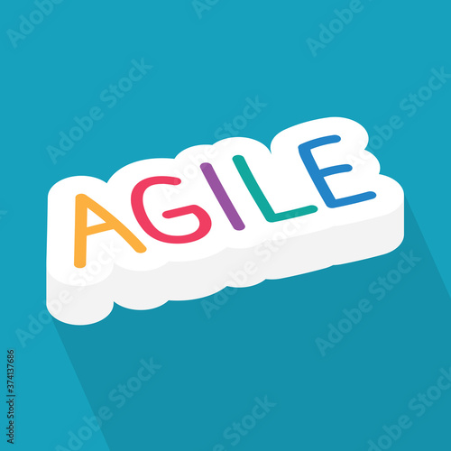 agile methodology word concept- vector illustration