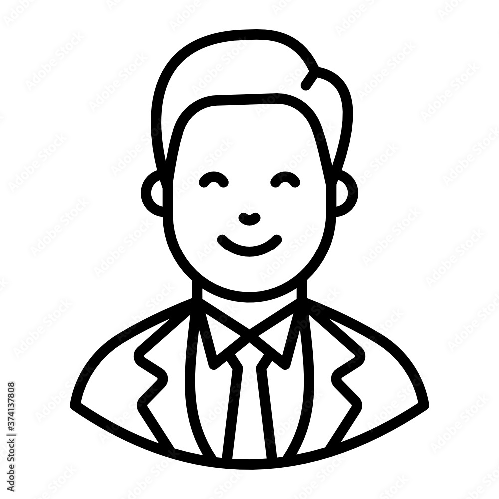 A man avatar wearing business suit, manager line vector style
A man avatar wearing business suit, manager line vector style