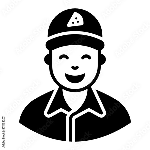 
A person who provides delivery services, pizza boy 
