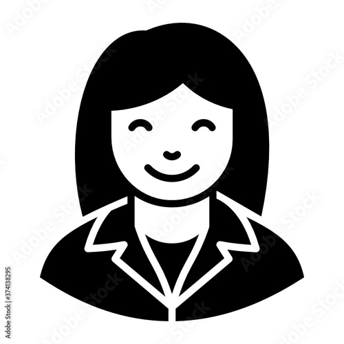  Female reporter icon design, news anchor 