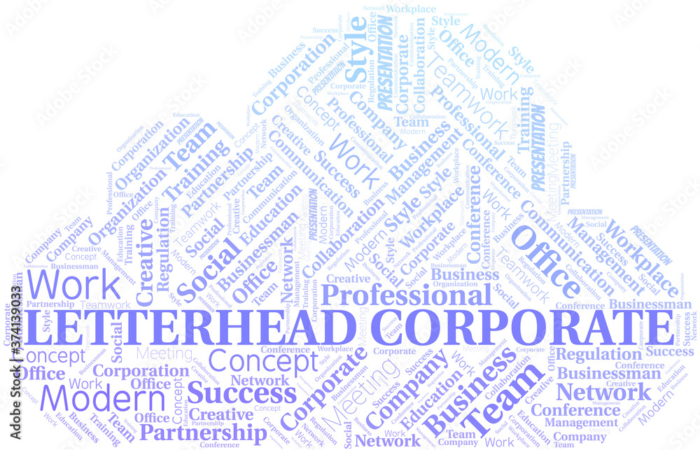 Obraz premium Letterhead Corporate vector word cloud, made with text only.