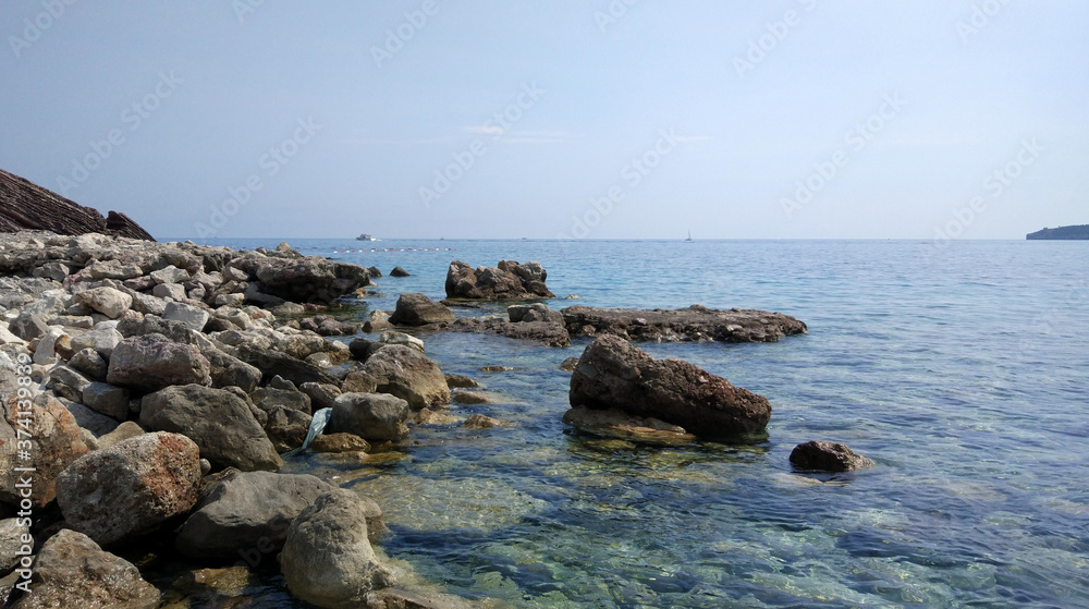 Rocks and sea in Budva