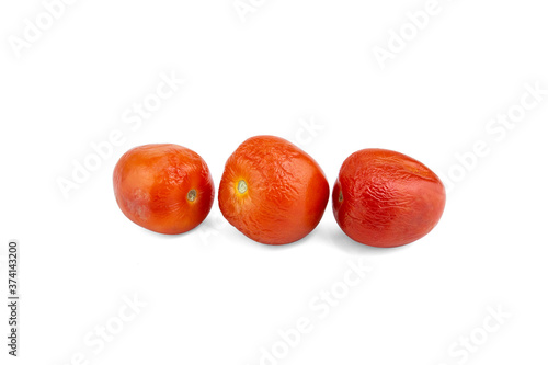 rotten tomatoes isolated on white background