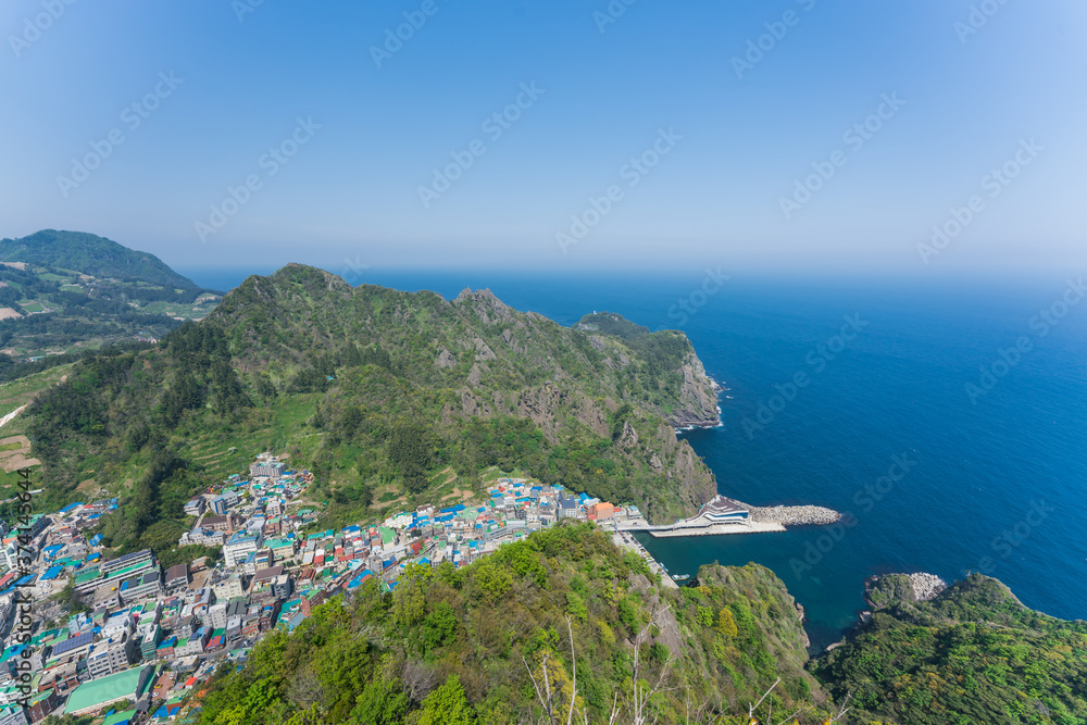 Ulleung, South Korea - 04.27.2020 - Seacoast on Ulleung island