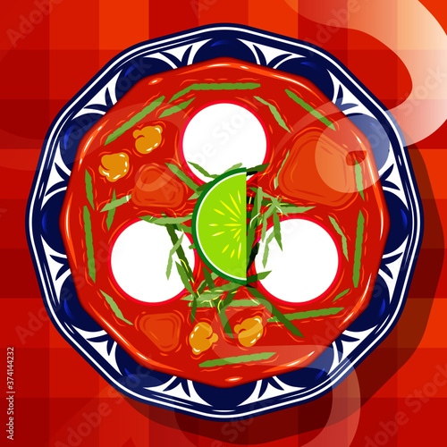 Ilustración de Pozole para fiestas patrias, 15 de Septiembre.