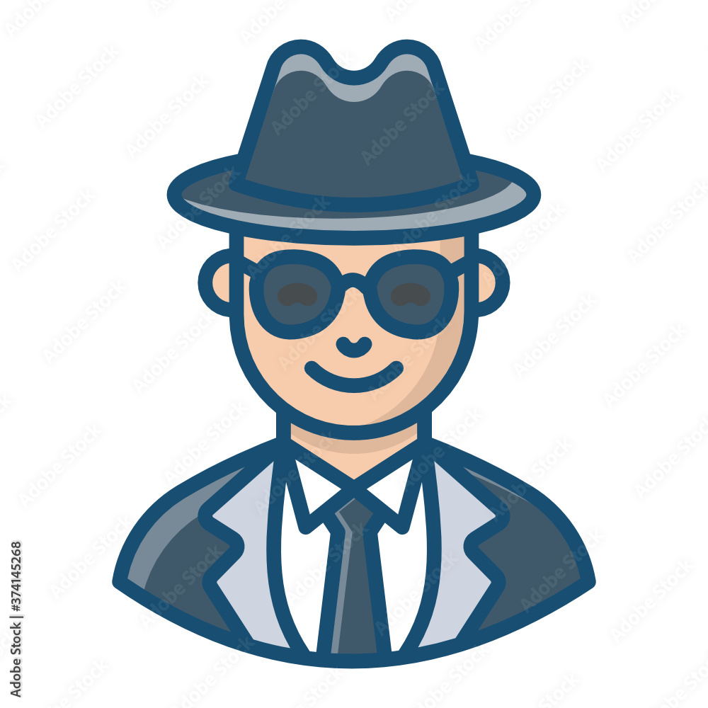 Flat icon design of detective, spy concept
Flat icon design of detective, spy concept