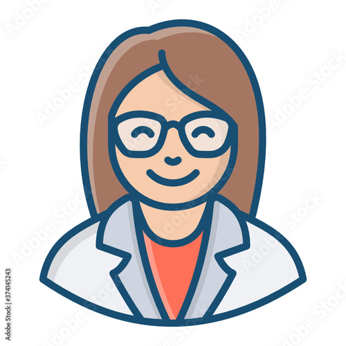 
Scientist vector in modern flat style, experimenter
