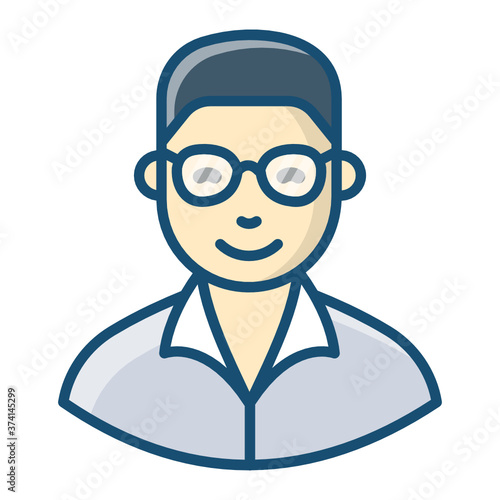 
Flat icon design of a teacher, professor vector style 
