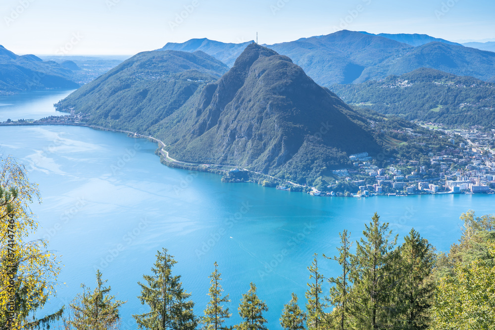 Panorama of Lake Lugano, Switzerland