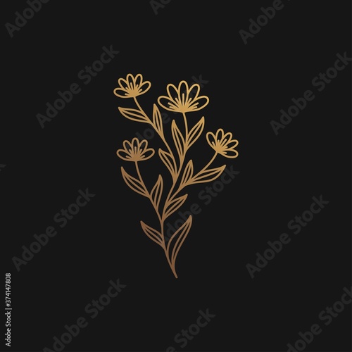 Floral nature line logo icon vector template. Elegant design floral line vector.