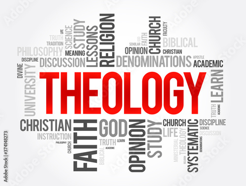 Obraz na płótnie Theology word cloud collage, religion concept background
