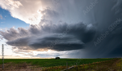 Summer thunderstorm in the prairies