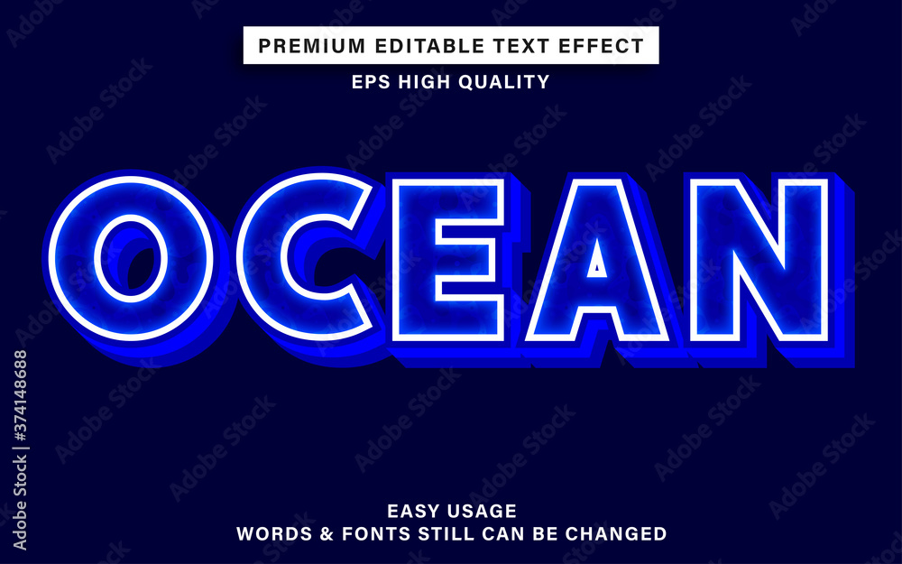 Ocean text effect styles Ocean text effect styles