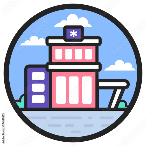 
Trendy vector style of hospital, rehab center in flat style 
