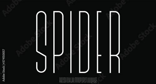 spider, thin modern font vector display typeface