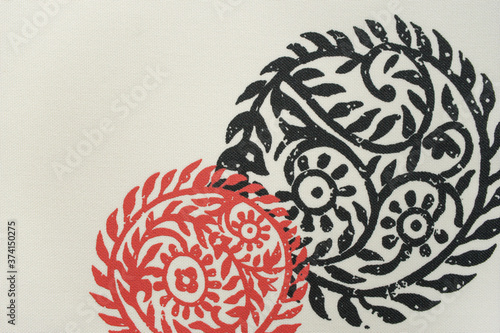 fabric texture pattern circles closeup.