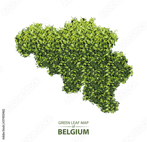 Green leaf map of Belgium