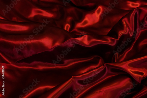 Abstract red drapery cloth, Dark red fabric background