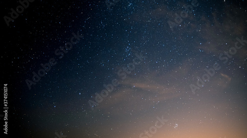 Starry night sky. Milky way and stars