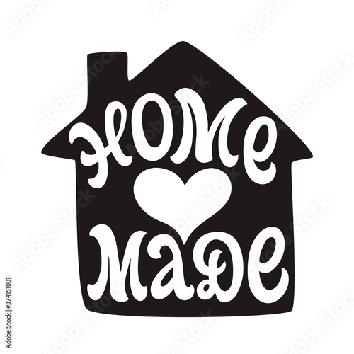 Home made. House shape badge