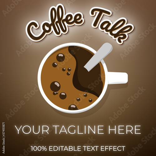 100% Editable font style. Coffee podcast text. Standalone/thumbnail/Instagram post.