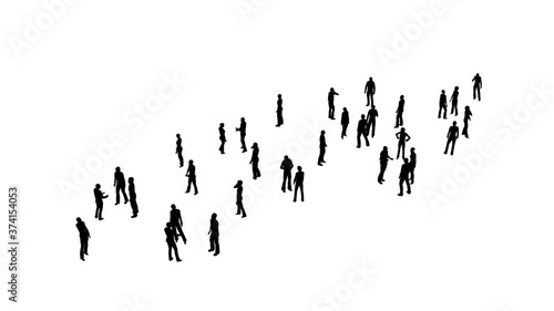 Wallpaper Mural Silhouettes of crowd people on white 4k Torontodigital.ca