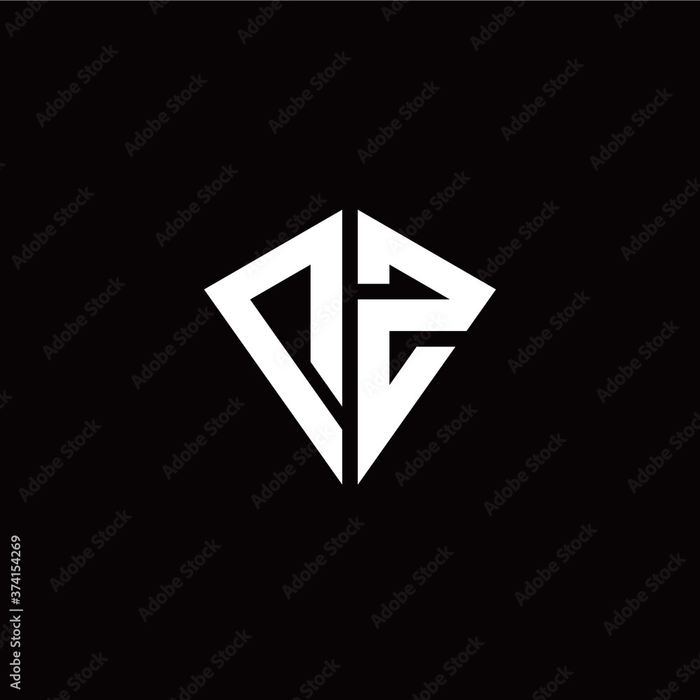 Initial D Z letter with kite modern style logo template vector Initial D Z letter with kite modern style logo template vector