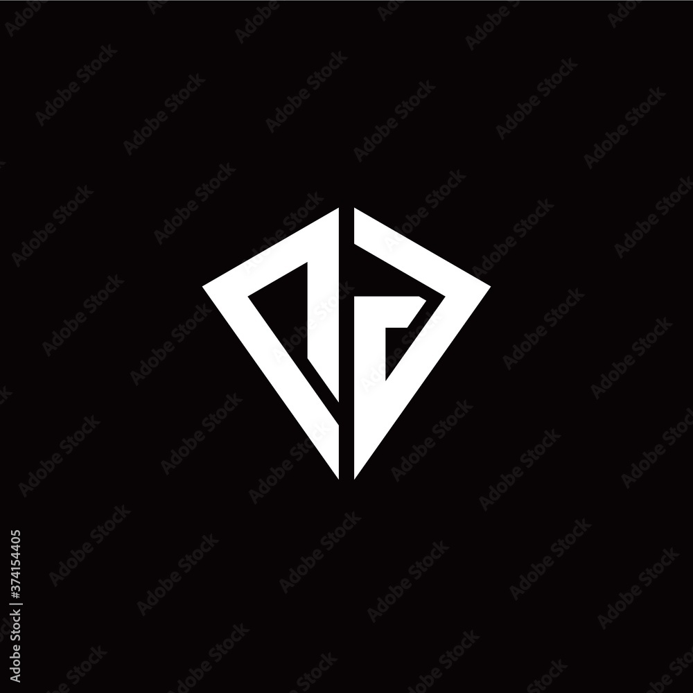 Initial D J letter with kite modern style logo template vector Initial D J letter with kite modern style logo template vector