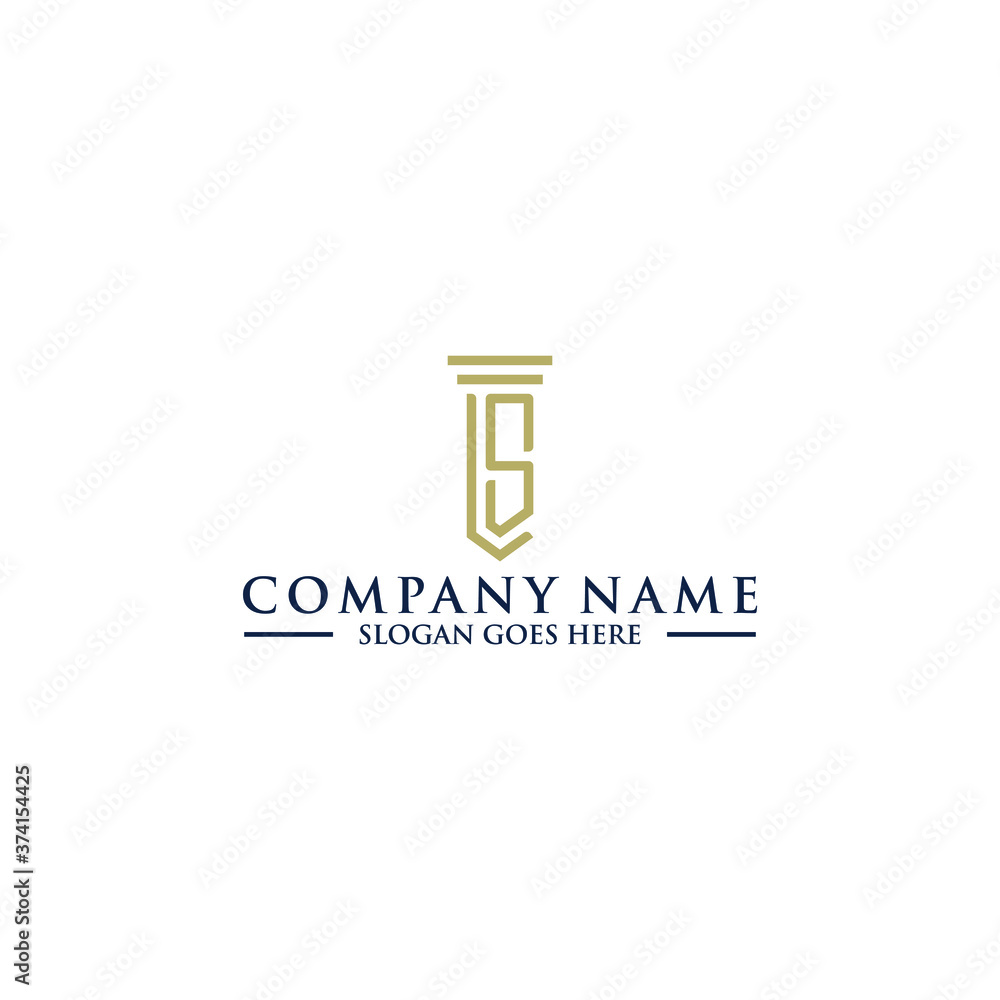 SL initial logo design templates for law firm business SL initial logo design templates for law firm business