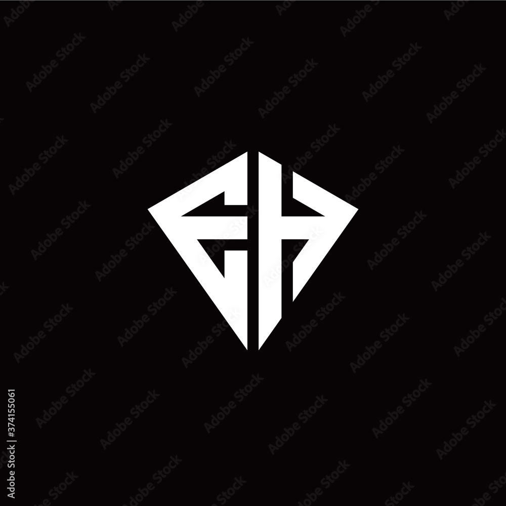 Initial E H letter with kite modern style logo template vector Initial E H letter with kite modern style logo template vector