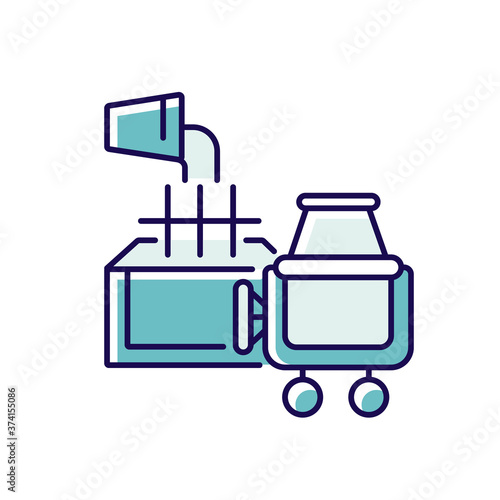 Laying foundation RGB color icon. Starting building process. Concrete house foundation. Housing strategy and construction. Building home. Maintenance. Isolated vector illustration