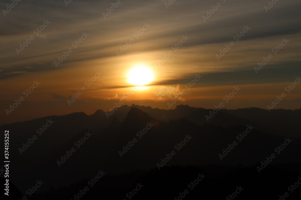 Sunset at Shira Camp looking at Shira Peak
