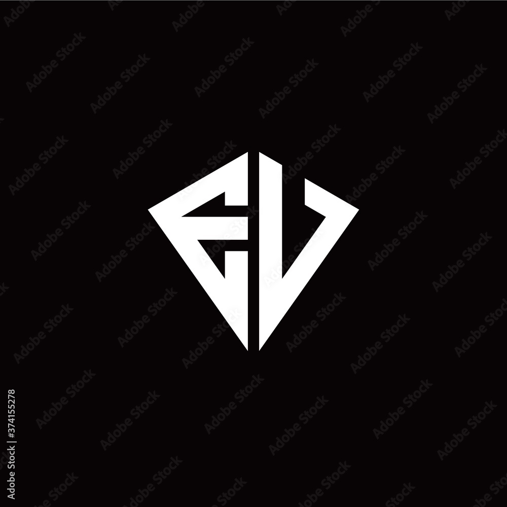 Initial E V letter with kite modern style logo template vector Initial E V letter with kite modern style logo template vector