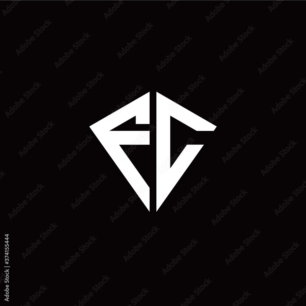 Initial F C letter with kite modern style logo template vector Initial F C letter with kite modern style logo template vector