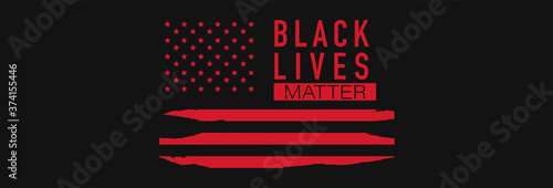 Black Lives Matter. Symbol of American Flag. Equality of races and skin colors	
