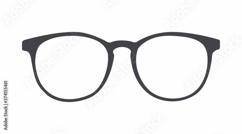 Vector Isolated Illustration of Black Glasses Frame