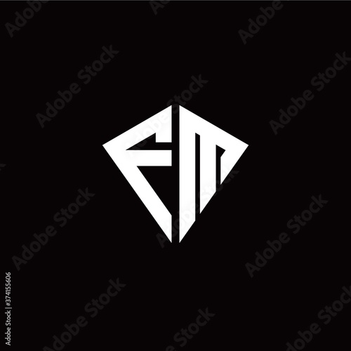Initial F M letter with kite modern style logo template vector