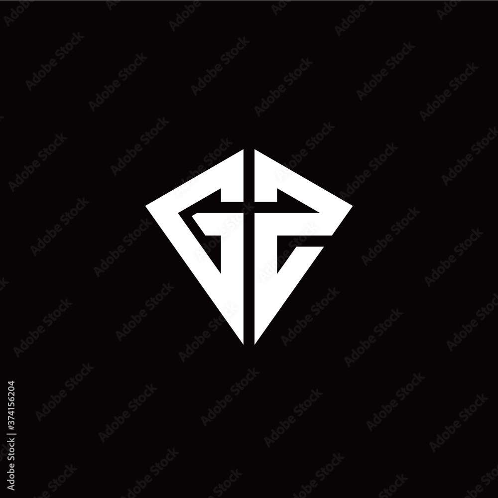 Initial G Z letter with kite modern style logo template vector Initial G Z letter with kite modern style logo template vector