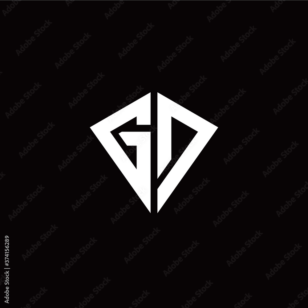 Initial G D letter with kite modern style logo template vector Initial G D letter with kite modern style logo template vector