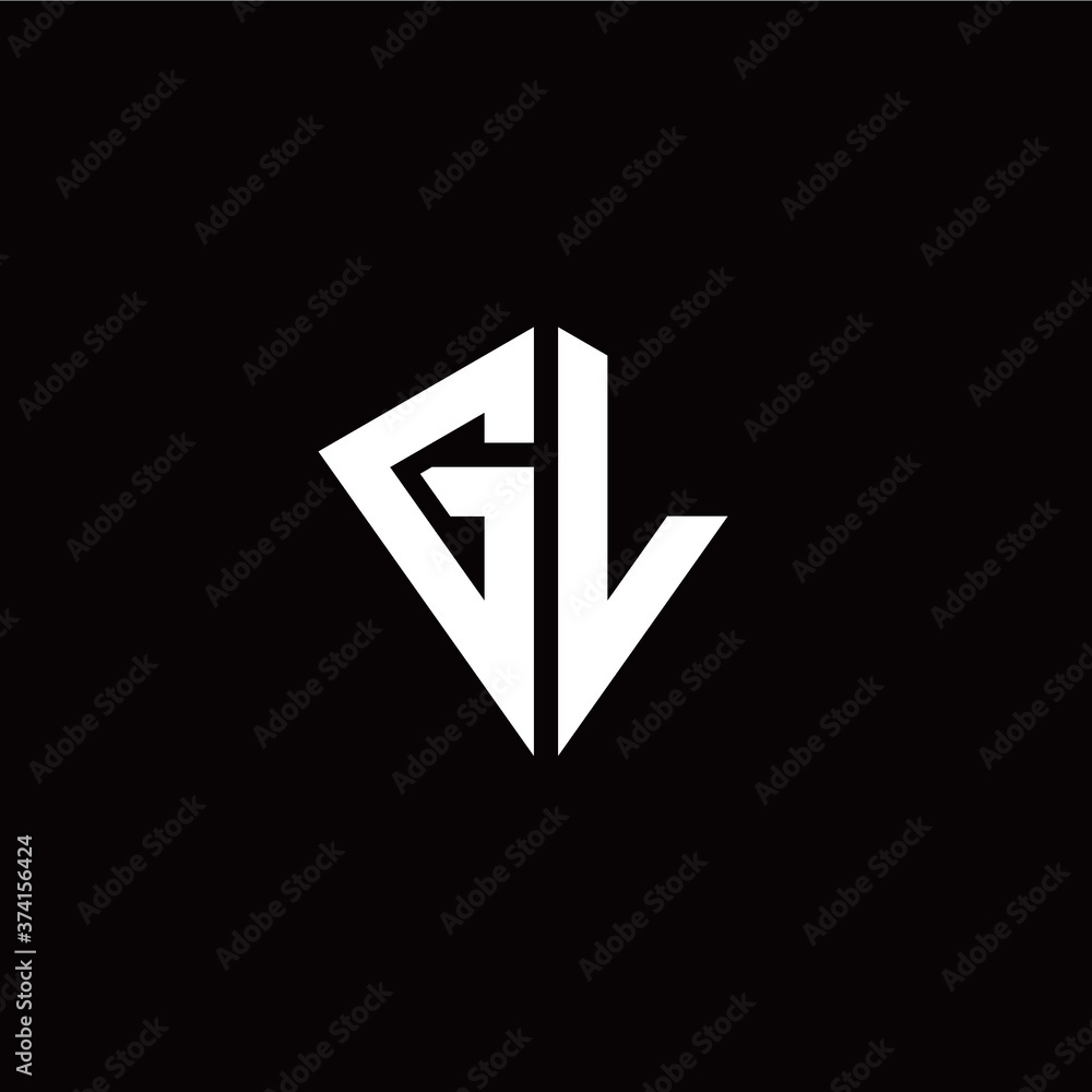 Initial G L letter with kite modern style logo template vector Initial G L letter with kite modern style logo template vector